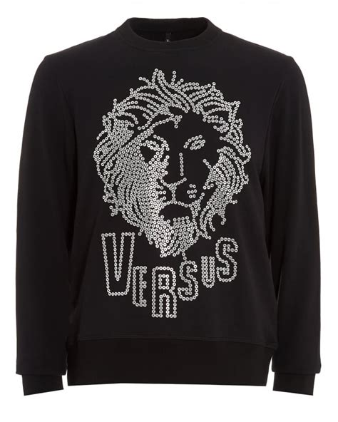 versus versace lion embossed sweatshirt|Versus Versace Men's Lion Logo Sweatshirt .